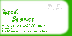 mark szorat business card